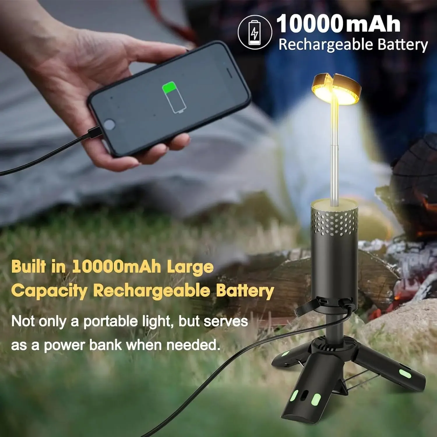10000mAh Camping Light with Tripod