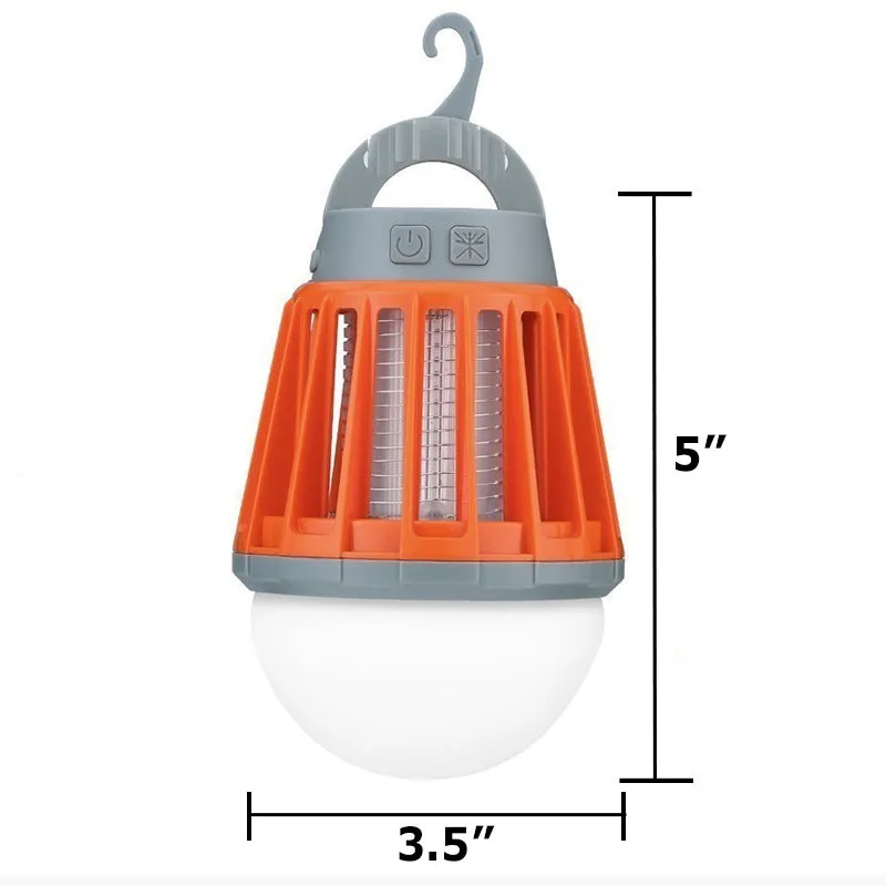 2 in 1 LED USB Rechargeable Waterproof Mosquito Killer Bug Zapper Light Lantern