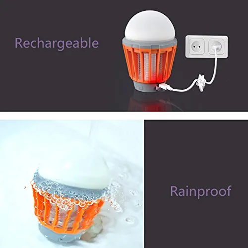 2 in 1 LED USB Rechargeable Waterproof Mosquito Killer Bug Zapper Light Lantern