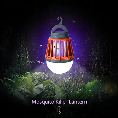 2 in 1 LED USB Rechargeable Waterproof Mosquito Killer Bug Zapper Light Lantern