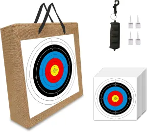 20" Straw Archery Targets with 20Pcs Paper for Backyard Bow and Recurve Compound Outdoor Bow Shooting Practice Accessories