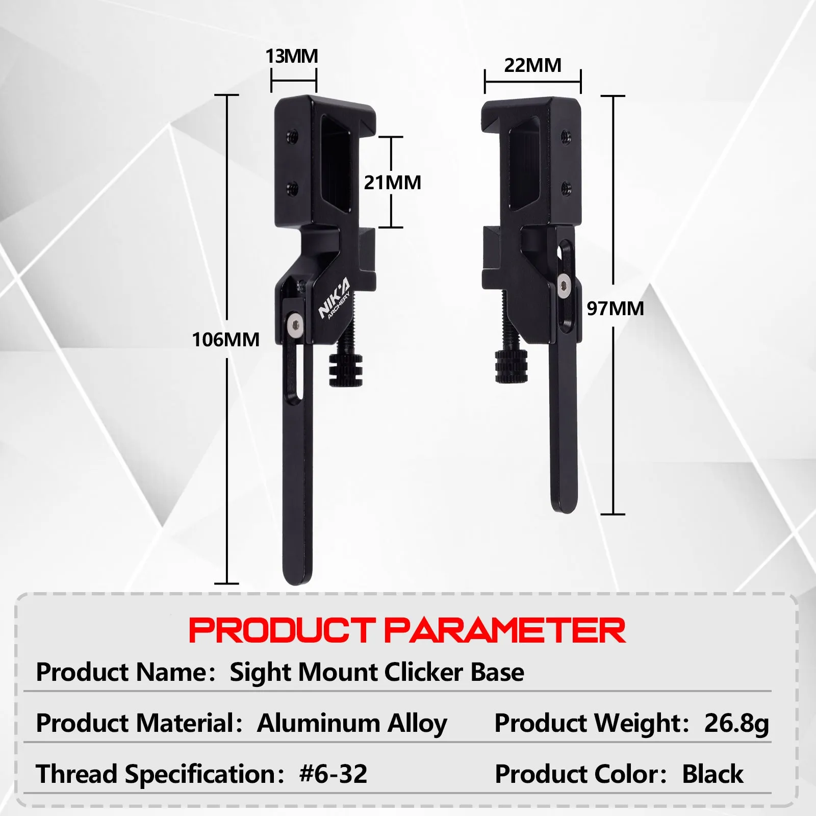 Archery Sight Mount Extended Clicker Base
