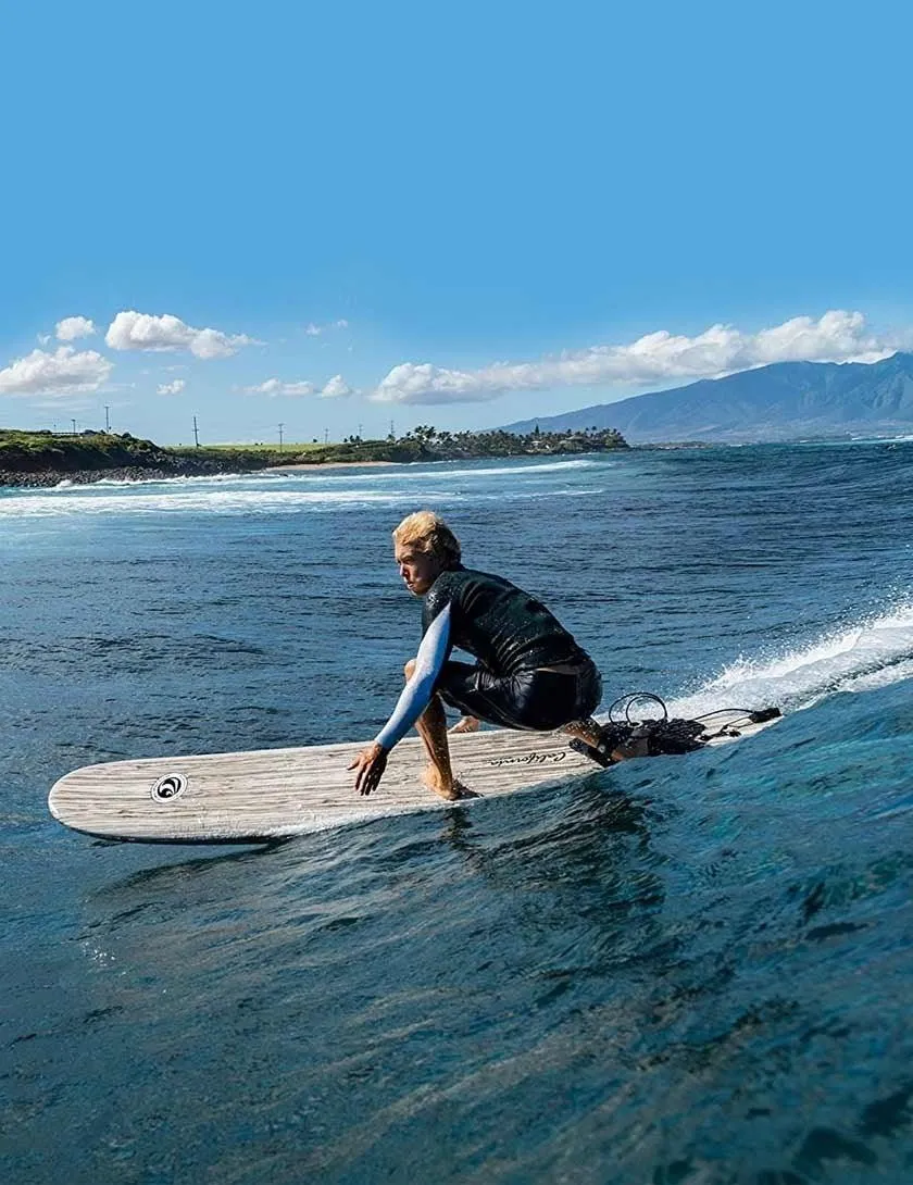 California Board Company CBC  Soft Surfboard 7ft 6 Package - Blue Wood Grain