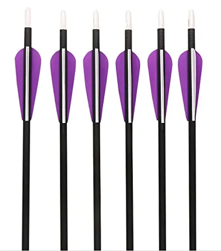 Carbon fiber 3 arrows for competitions and recreation, black