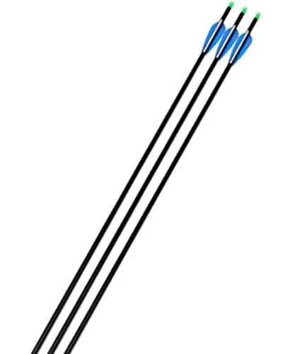 Carbon fiber 3 arrows for competitions and recreation, black