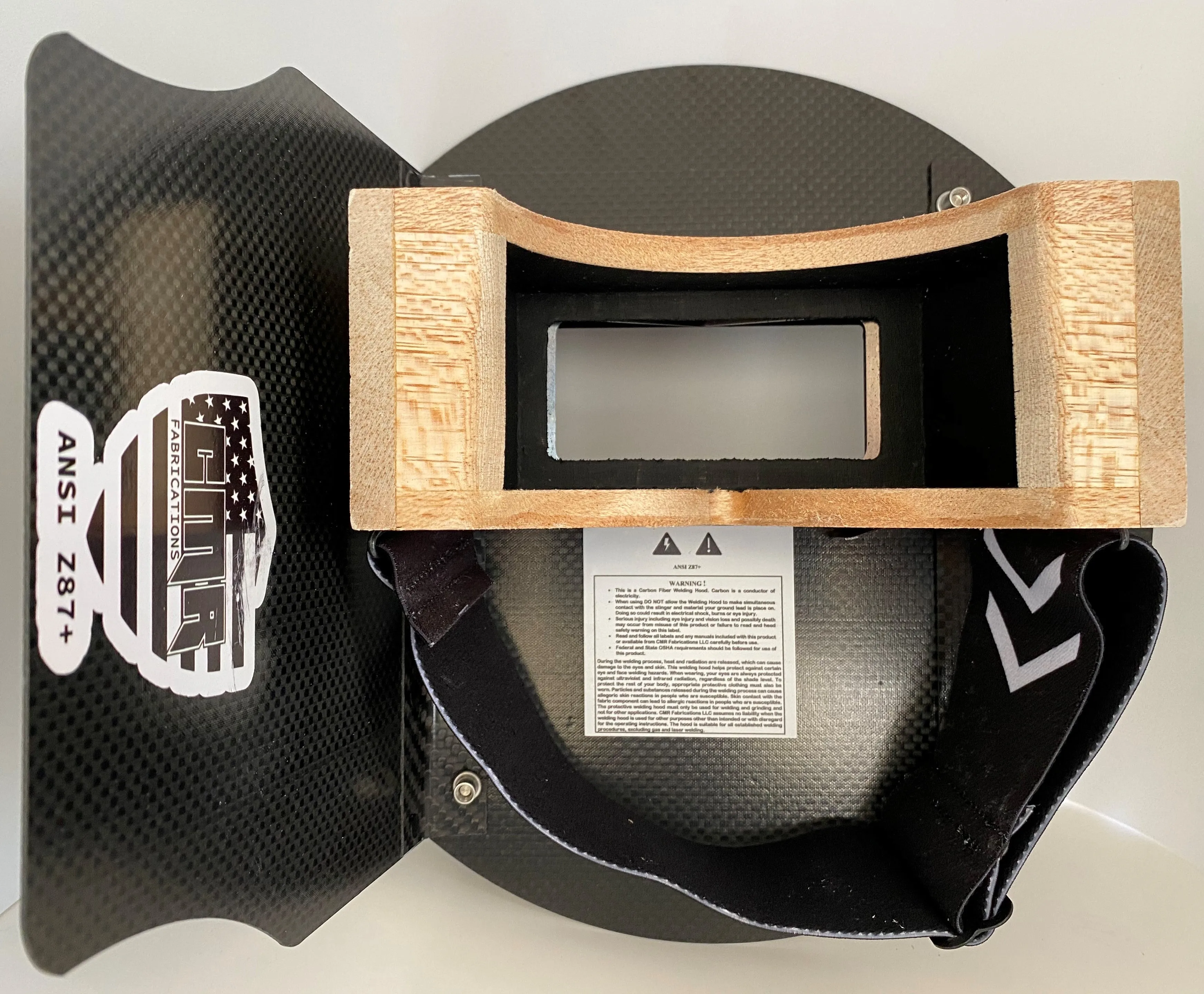 CMR Carbon Fiber Ultra-Light Pancake Welding Hood - Ambidextrous.