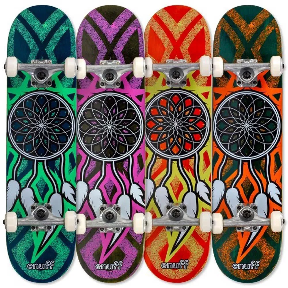 Enuff Dreamcatcher Factory Complete Skateboard Grey Pink 7.75"
