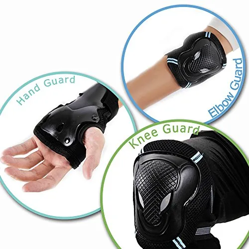 Kids Biking, Cycling, Sports Protective Gear Pads set w/Adjustable Helmet, Knee Pads, Elbow & Wrist Pads, Orange