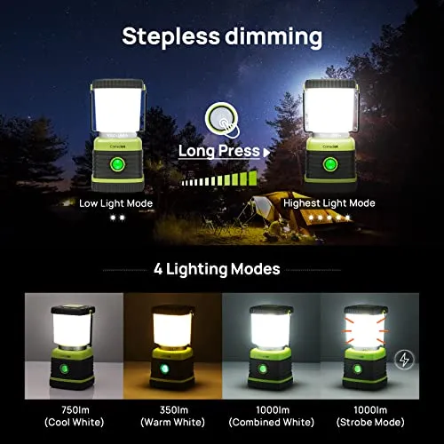 LED Camping Lantern, Consciot Battery Powered Camping Lights
