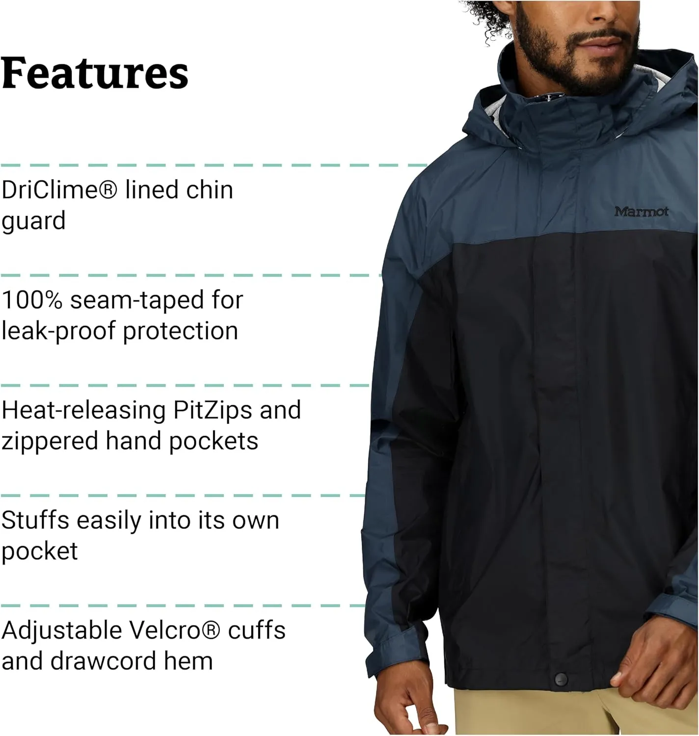 MARMOT Men's Precip Eco Lightweight & Waterproof Rain Jacket