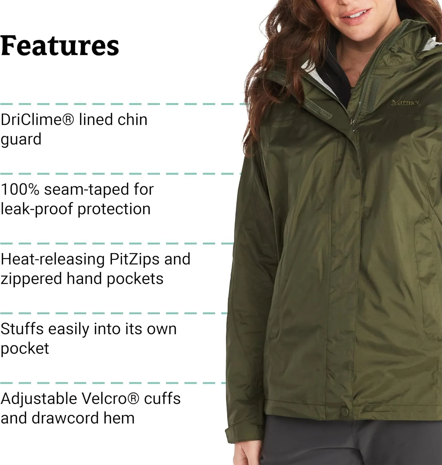 MARMOT Womens Precip Eco Lightweight & Waterproof Rain Jacket