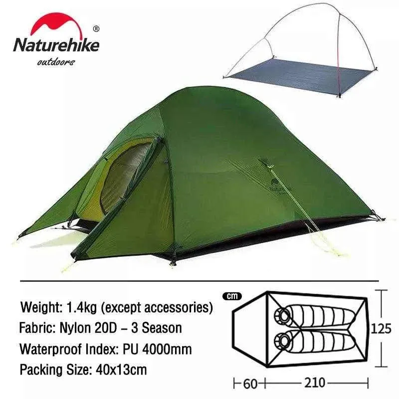 Naturehike Cloud Up Series All-Season, Ultralight Tent (Multiple Sizes)
