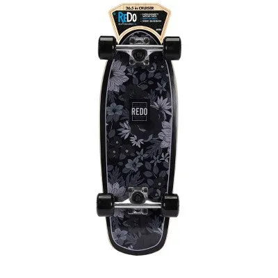 New - ReDo Skateboard Co. 24" Standard Skateboard - Black Floral