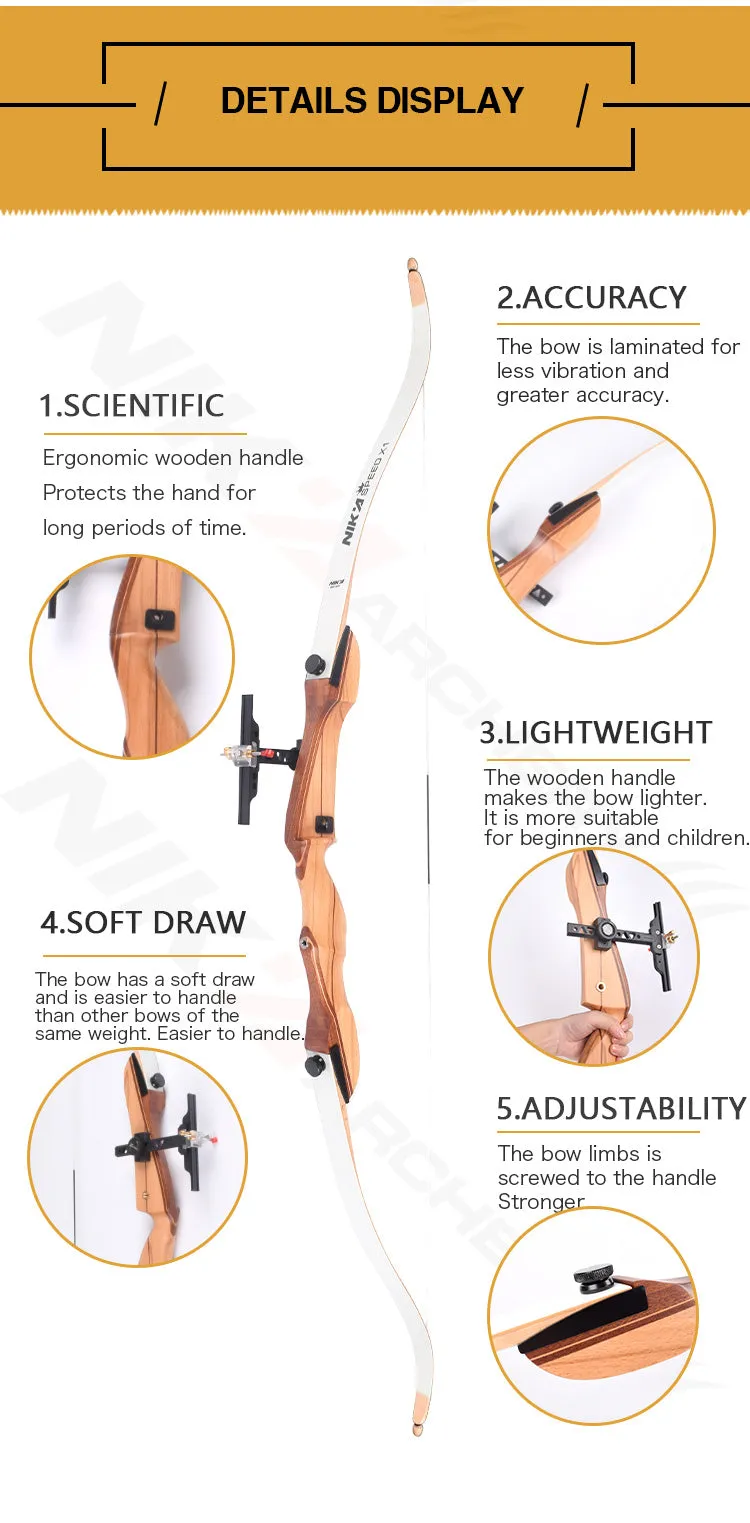 Nika Wooden Recurve Bow 48"