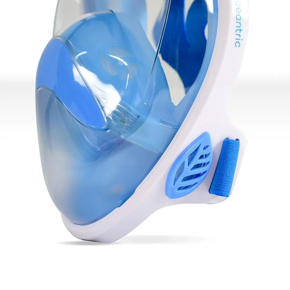Oceantric Full Face Snorkeling Mask 2.0 (Light Blue/White)