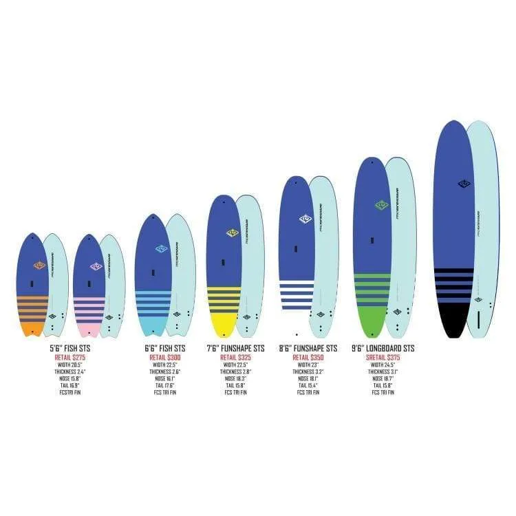 Progressive 6'6" Fish Foam Surfboard Soft-top