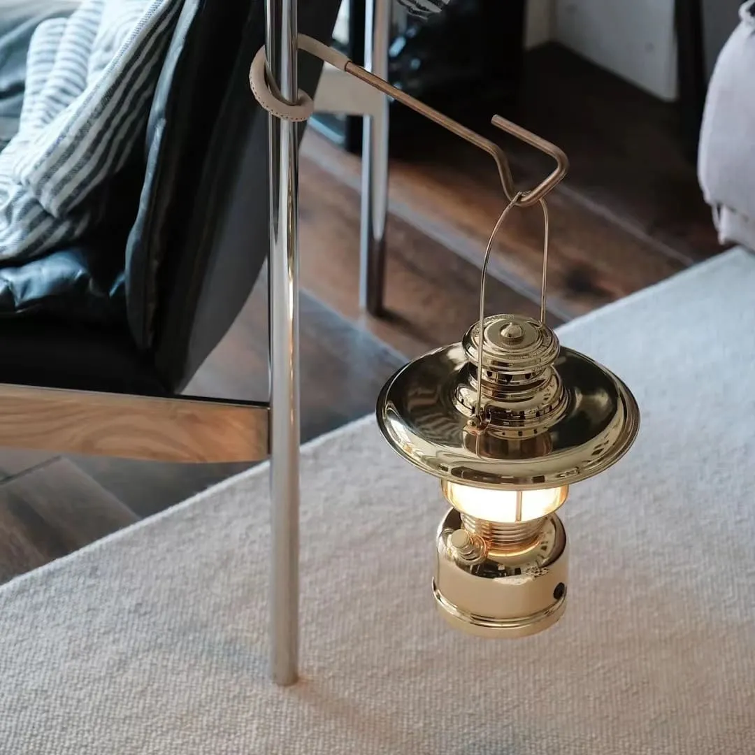 Railroad LED Lantern:Rechargeable & Battery Operated Brass Camping Light