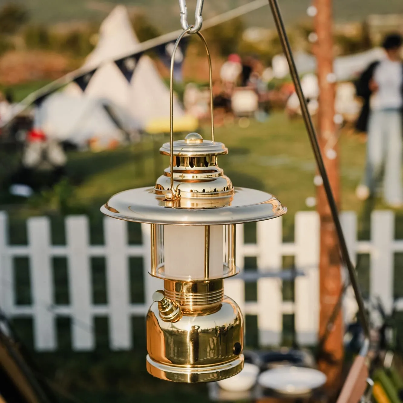 Railroad LED Lantern:Rechargeable & Battery Operated Brass Camping Light