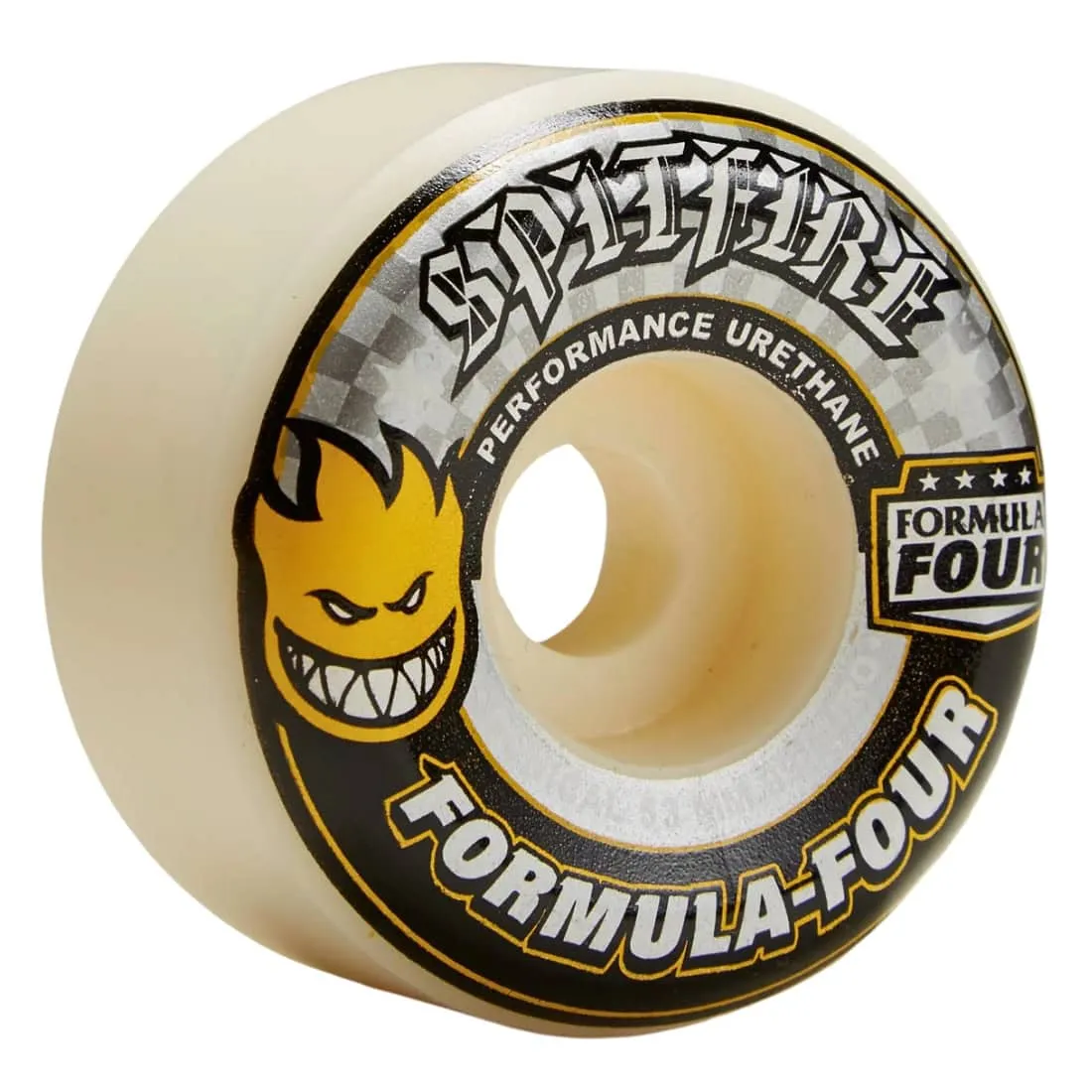 Spitfire Formula Four 53mm Conical 99Duro Skateboard Wheels - White/Yellow