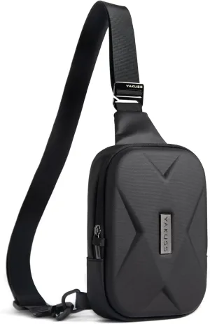 YaKuss Hard Shell Sling Bag for Men and Women, Waterproof Anti-Theft bag for Travel, Men Crossbody Bags for gift, Black